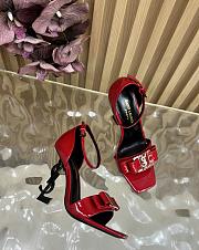 Fortok Saint Laurent patent leather ankle strap Black Heels Red 11cm - 3