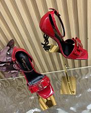 Fortok Saint Laurent patent leather ankle strap Black Heels Red 11cm - 5