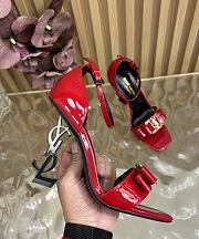Fortok Saint Laurent patent leather ankle strap Black Heels Red 11cm - 6
