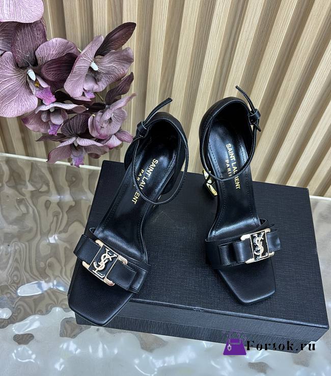 Fortok Saint Laurent leather ankle strap Heels Black 11cm - 1