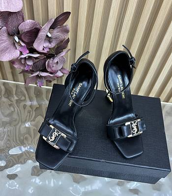 Fortok Saint Laurent leather ankle strap Heels Black 11cm