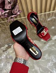 Fortok Saint Laurent patent leather ankle strap Gold Heels Red 11cm - 5