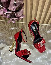 Fortok Saint Laurent patent leather ankle strap Gold Heels Red 11cm - 3