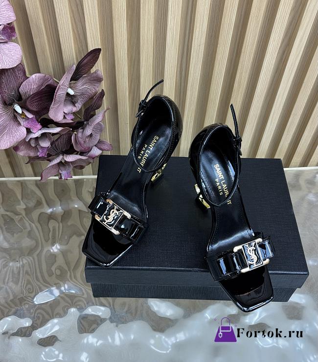 Fortok Saint Laurent patent leather ankle strap Heels Black 11cm - 1