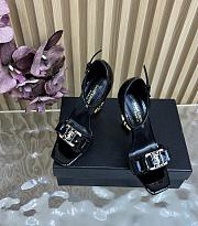 Fortok Saint Laurent patent leather ankle strap Heels Black 11cm - 1