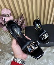 Fortok Saint Laurent patent leather ankle strap Heels Black 11cm - 4