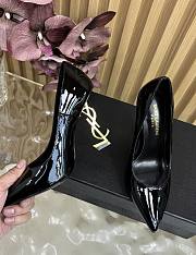Fortok SAINT LAURENT PARIS-CASSANDRA Pointed Patent Gold Heels Black 11cm - 5
