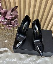 Fortok SAINT LAURENT PARIS-CASSANDRA Pointed Patent Black Heels Black 11cm - 1