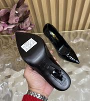 Fortok SAINT LAURENT PARIS-CASSANDRA Pointed Patent Black Heels Black 11cm - 5