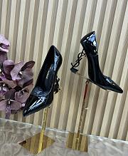 Fortok SAINT LAURENT PARIS-CASSANDRA Pointed Patent Black Heels Black 11cm - 4