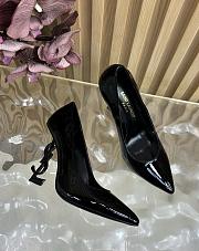 Fortok SAINT LAURENT PARIS-CASSANDRA Pointed Patent Black Heels Black 11cm - 3