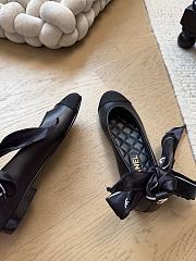 Fortok Chanel bow cap toe flats Black - 6