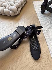 Fortok Chanel bow cap toe flats Black - 3
