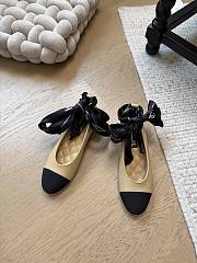 Fortok Chanel bow cap toe flats Nude - 1