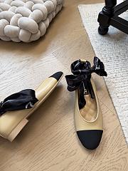 Fortok Chanel bow cap toe flats Nude - 6