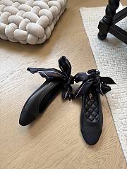 Fortok Chanel bow cap toe flats Nude - 5