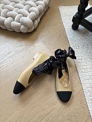 Fortok Chanel bow cap toe flats Nude - 2