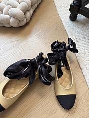 Fortok Chanel bow cap toe flats Nude - 3