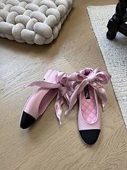 Fortok Chanel bow cap toe flats Pink - 3