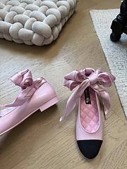 Fortok Chanel bow cap toe flats Pink - 2