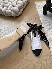 Fortok Chanel bow cap toe flats White - 6