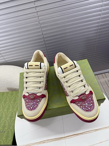 Fortok Gucci GG crystal Screener sneaker in burgundy