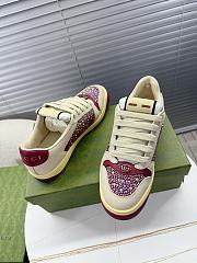 Fortok Gucci GG crystal Screener sneaker in burgundy - 3