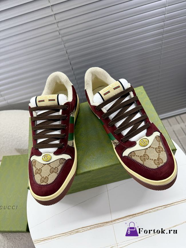Fortok Gucci Screener GG canvas sneakers Burgundy - 1