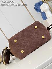 Fortok Louis Vuitton Bella Mahina Suede Leather Dark Brown 22 x 14 x 19cm - 5