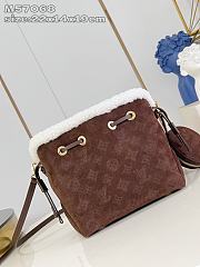 Fortok Louis Vuitton Bella Mahina Suede Leather Dark Brown 22 x 14 x 19cm - 3