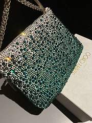 Fortok Jimmy Choo Beaded Clutch Bag Green 26×20×3cm - 3
