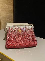 Fortok Jimmy Choo Beaded Clutch Bag Red 26×20×3cm - 1