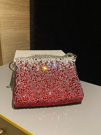 Fortok Jimmy Choo Beaded Clutch Bag Red 26×20×3cm