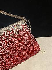 Fortok Jimmy Choo Beaded Clutch Bag Red 26×20×3cm - 6
