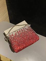 Fortok Jimmy Choo Beaded Clutch Bag Red 26×20×3cm - 2