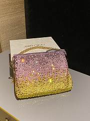 Fortok Jimmy Choo Beaded Clutch Bag Yellow 26×20×3cm - 1