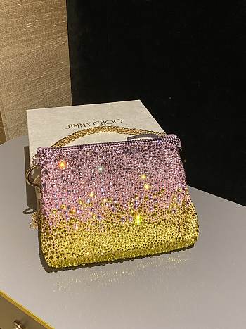 Fortok Jimmy Choo Beaded Clutch Bag Yellow 26×20×3cm