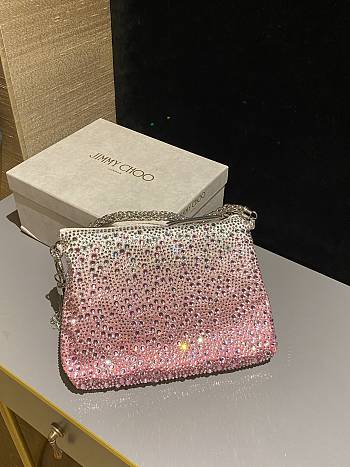 Fortok Jimmy Choo Beaded Clutch Bag Pink 26×20×3cm