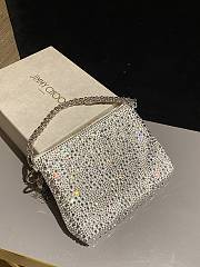 Fortok Jimmy Choo Beaded Clutch Bag White 26×20×3cm - 1