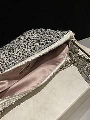 Fortok Jimmy Choo Beaded Clutch Bag White 26×20×3cm - 6