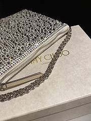 Fortok Jimmy Choo Beaded Clutch Bag White 26×20×3cm - 5