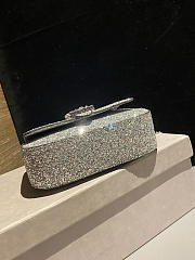 Fortok Jimmy Choo London glitter crossbody bag Silver 17.5x13x5cm - 6