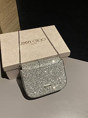 Fortok Jimmy Choo London glitter crossbody bag Silver 17.5x13x5cm - 5