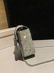 Fortok Jimmy Choo London glitter crossbody bag Silver 17.5x13x5cm - 4