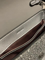 Fortok Jimmy Choo London glitter crossbody bag Silver 17.5x13x5cm - 2