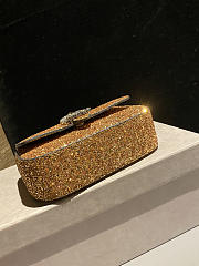 Fortok Jimmy Choo London glitter crossbody bag Gold 17.5x13x5cm - 5