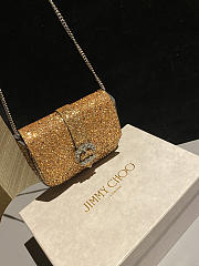 Fortok Jimmy Choo London glitter crossbody bag Gold 17.5x13x5cm - 1