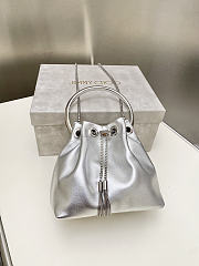 Fortok Jimmy Choo Bun Bun Bag Silver 16x16x9cm - 1