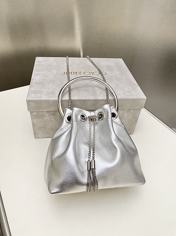 Fortok Jimmy Choo Bun Bun Bag Silver 16x16x9cm