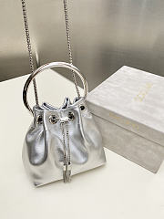 Fortok Jimmy Choo Bun Bun Bag Silver 16x16x9cm - 5